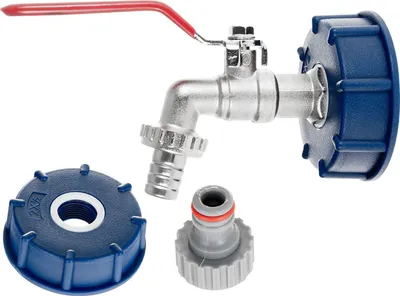 Immagine prodotto di Rubinetto serbatoio S60X6 IBC doppia uscita 1/2" con raccordo per tubo - rubinetto per serbatoio con adattatore per tubo flessibile, raccordo per rubinetto