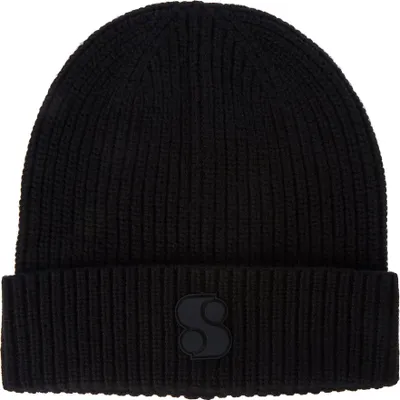 Produktbild von s.Oliver Damen Strickmütze aus Baumwollmix Mütze Beanie 2119530, Farbe:Schwarz