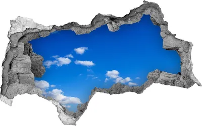 Produktbild von Selbstklebender Loch-3D-Aufkleber 95x73 cm Wolken im Himmel