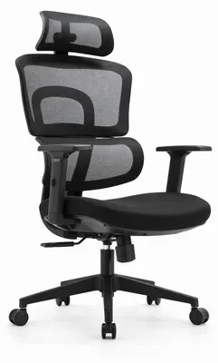 Zdjęcie produktu dla Ergonomiczne krzesło biurowe z regulowanym zagłówkiem i podłokietnikami