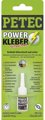 Produktbild von PETEC Sekundenkleber Power Kleber blitzschnell 3 g MPN 93403