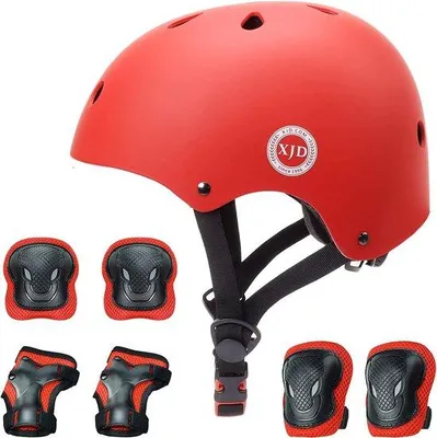 Produktbild von Famanu Schutzausrüstung für Kinder - Knie- und Ellbogenschoner mit Helm