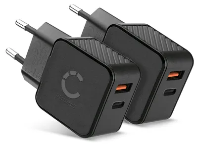 Produktbild von 2XCELLONIC USB C Ladegerät 20W, 2 Port Ladegerät USB Netzteile Schnellladegerät,Ladeadapter für iPhone 15, 14, Samsung 23, Huawei, Xiaomi, Handy, Smartphone, Tablet, Lautsprecher, kopfhörer uvm