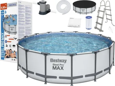Obrázok produktu pre Bestway 5612Z, 19480 L, Rámový bazén, Dospelý a dieťa, Rebrík, Šedá, Biela, 67,4 kg