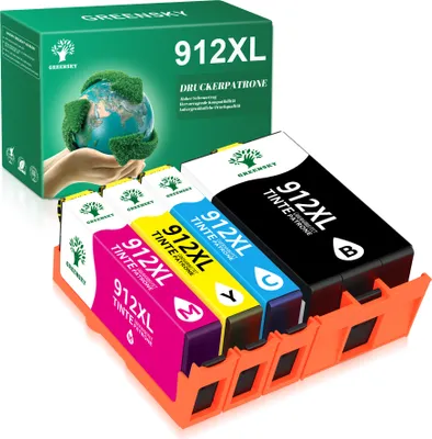 Produktbild von GREENSKY 4er HP 912XL 912 XL Tintenpatronen Schwarz und Farbe Kompatibel mit HP OfficeJet Pro 8010 8012 8014 8015 HP OfficeJet Pro 8020 8022 8023 8024 8025