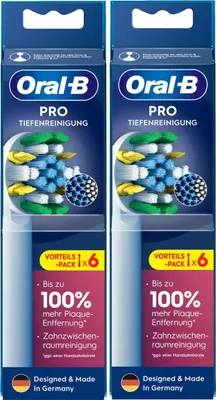 Produktbild von Oral-B Pro Tiefenreinigung Ersatz-Bürstenköpfe 6stk. - Zahnbürste (2er Pack)