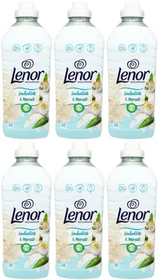 Produktbild von 6x Lenor Weichspüler LINDENBLÜTE + MEERSALZ 1,4L 56 Wäschen Ruhe Energie Seele