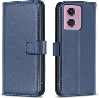 Produktbild von Motorola Moto G34 Hülle - BINFEN Klapphülle - Blau
