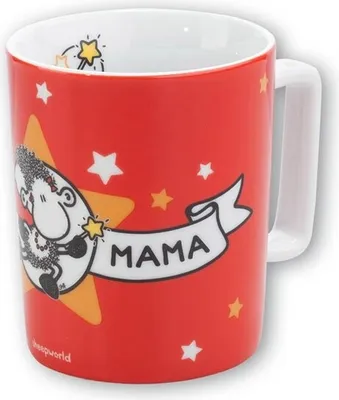 Produktbild von SHEEPWORLD 42273 Tasse,"Super Mama" 0,3l. Farbe ROT