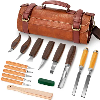 Schnitzwerkzeug-Set, 17-teilig, Holzschnitzmesser, Anfänger