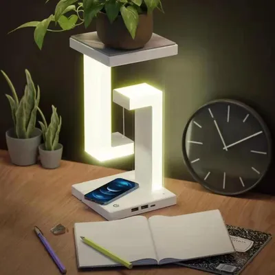 Produktbild von Nachttischlampe Schwebende LED-Schreibtischlampe mit kabellosem Ladegerät