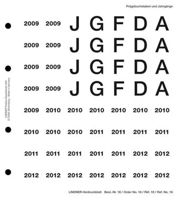 Produktbild von Lindner 18 Perforiertes Vordruckblatt 2009-2012