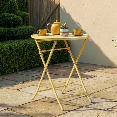Produktbild von Klapptisch ‘Sande’ rund Stahl 71 x Ø62 cm Gelb