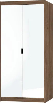 Produktbild von Tkmoebel 2-türiger Kleiderschrank Schrank LENA 2D + Spiegel Farben Lefkas-Eiche