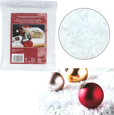 Image de Neige en poudre décorative - 10 litres - Noël - 10 sachets de 1 litre - Blanc
