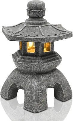 Produktbild von Dopwii Gartenleuchte Solar-pagoden-laterne,Japanische Stil, rost-,wetter- und UV-beständig