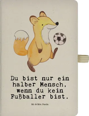 Produktbild von Mr. & Mrs. Panda notizbuch Fußballer Herz - Transparent - Geschenk, Fußballspruch, Fußballwitz, Skizzenbuch, Journal, Spruch, Tagebuch, Adressbuch, Lustig, Glücksbringer