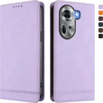 Obrázek produktu pro Pouzdro pro Oppo Reno11 5G, retroPolyuretankožené flip pouzdro s stojánkem a přihrádkami na karty Fialový