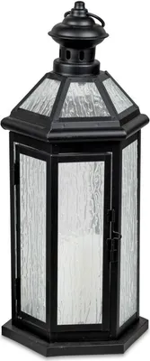 Produktbild von Dekorative Laterne 17x38cm klassisches Design aus lackiertem Eisen Metall schwarz Laterne