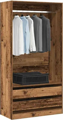 Produktbild von Kleiderschrank Altholz-Optik 100x50x200 cm Holzwerkstoff - Kleiderschränke CC17602