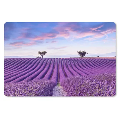 Produktbild von MuchoWow® Schreibtischunterlage Lavendel - Natur - Lila - Bäume - Blumen 60x40 cm - XXL Mauspad - Großes Mauspad