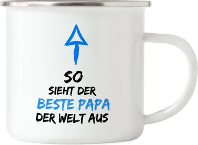 Produktbild von So Sieht Der Beste Papa Der Welt Aus Emaille Tasse Süßes Motiv Als Vatertagsgeschenk Bester Vater