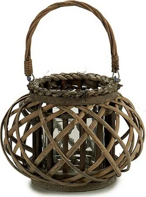 Obrázek produktu pro Svícen 30 x 18,5 x 23 cm hnědé proutěné sklo (6 kusů)