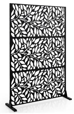Obrázok produktu pre COSTWAY, ochrana balkóna pred pohľadom, vonkajšie použitie, odolné voči poveternostným vplyvom, 121 x 183 cm, rozdeľovač priestoru, stojaca priečka, priečka z pozinkovanej ocele so stojanom, paravent