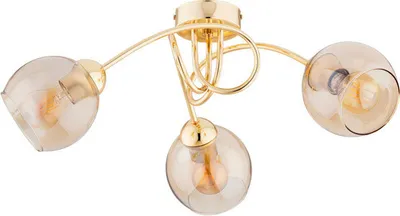 Zdjęcie produktu dla Lampa sufitowa złota trzy szklane kule SEYLA 3xE27 15W ALF62410 Alfa