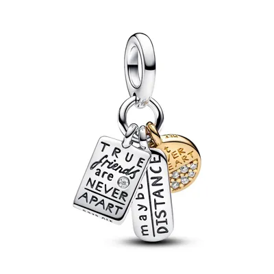 Produktbild von Pandora Charm-Anhänger Damen Freundschaft Zirkon Silber Vergoldet 763436C01