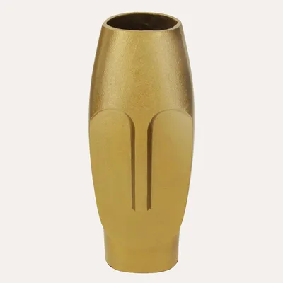Produktbild von KEYHOMESTORE | Goldene Metallvase mit ethnischem Gesicht