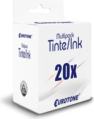Produktbild von 20x Eurotone Tintenpatrone Alternative für Epson T1295 C13T12954010 / T1291 C13T12914011 Black Schwarz / T1292 C13T12924011 Blau Cyan / T1293 C13T12934011 Rot Magenta / T1294 C13T12944011 Gelb Yellow