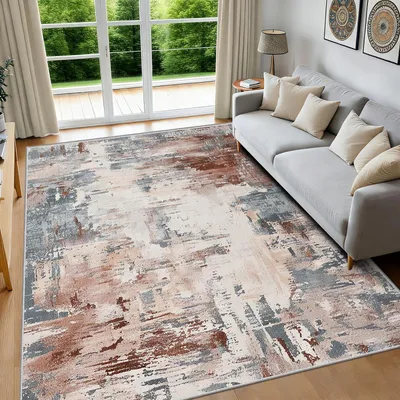 Image de Tapis lavable 160x230 cm - Design abstrait moderne