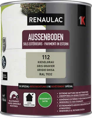 Produktbild von RENAULAC Aussenbodenfarbe seidenmatt kieselgrau 0.75 l