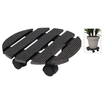 Produktbild von PROGARDEN Blumentopfständer mit Rollen 29cm grau KO-X64000040