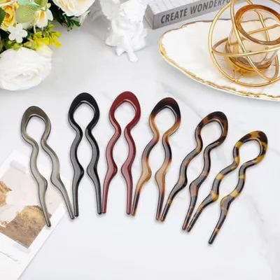 Produktbild von 6 französische Haarnadeln, Haarklammern und U-förmige Haargabeln für Frauen und Mädchen, Haarnadeln für Hochsteckfrisuren und alle Haartypen