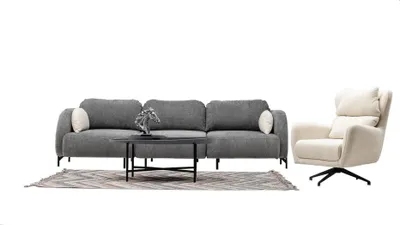 Produktbild von Wohnlandschaft Sofa Couch Set Polstergarnitur Sitzgruppe Sitzgruppe Lounge 4+1