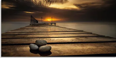 Produktbild von ARTland Glasbild Sonnenaufgang am Schwarzen Meer Größe: 100x50 cm