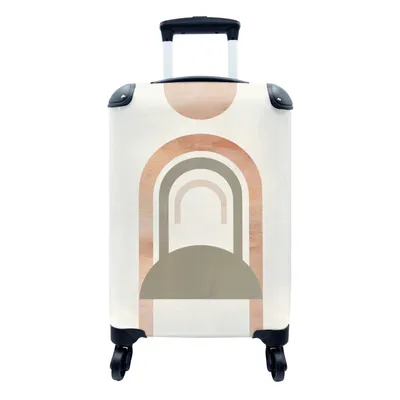 Produktbild von MuchoWow® Koffer Handgepäck Trolley Rollkoffer Kleine Reisekoffer mit 4 Rollen - Bogen - Abstrakt - Rosa - Cabin Size < 55x40x23 cm & 55x40x20 cm - Fotokoffer - Kabinenkoffer - Boardgepäck - Reise-Box - Reisekoffer - Reisegepäck - Koffer mit Bild - Trolley für Kinder