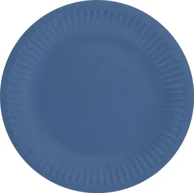 Produktbild von Marineblaue Pappteller 18 cm, 6 Stück.