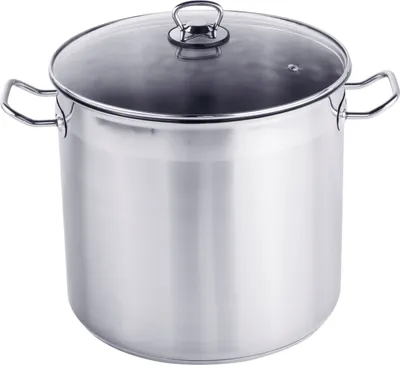 Obrázok produktu pre Univerzálny hrniec 15 l so sklenenou pokrievkou - cca 28 x 25 cm - hrniec z nehrdzavejúcej ocele XL