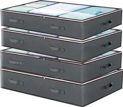 Produktbild von Unterbett Aufbewahrungsbox 3 Set Unterbettkommode Aufbewahrungstasche Unterbettbox Organizer mit Reißverschluss und Griff Faltbare Aufbewahrung für...