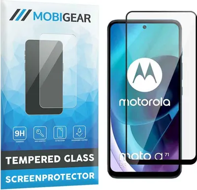 Produktbild von Mobigear Premium  Motorola Moto G71 5G Panzerglas Gehärtetes Glas Displayschutz - Hüllenfreundlich - Schwarz