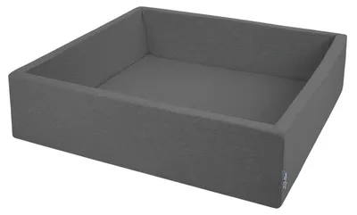 Zdjęcie produktu dla 120-kw30d-011b KiddyMoon suchy basen kwadratowy 120x30 ciemnoszary 120x30/bezkulek zabawka basen piankowy