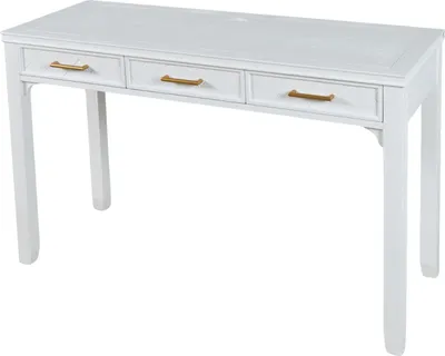 Productafbeelding van FURNLUX Bureau Avola, wit en goud, 122 cm / Hoofdkleur: wit / Afmetingen: 122 x 76 x 46 cm