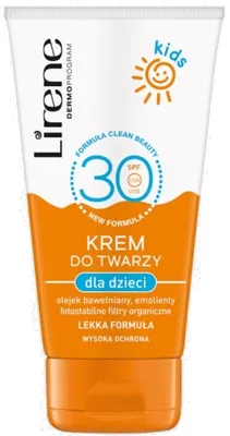 Obrázek produktu pro Dětský ochranný krém na obličej SPF 30 Lirene Dermoprogram 50 ml