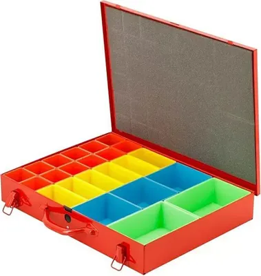 Zdjęcie produktu dla Pudełko organizacyjne, 445 x 340 x 70 mm, czerwone