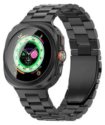 Produktbild von By Qubix Titanium Gliederarmband - Schwarz - passend für Samsung Galaxy Watch 8 Classic - 46 mm