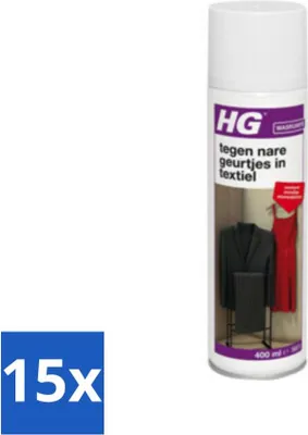 Produktbild von HG gegen unangenehme Gerüche in Textilien 400 ml - Vorteilspack - 15 Stücke