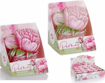 Zdjęcie produktu dla Świeca PEONY dekorowana 8cm 100g MOM 20szt